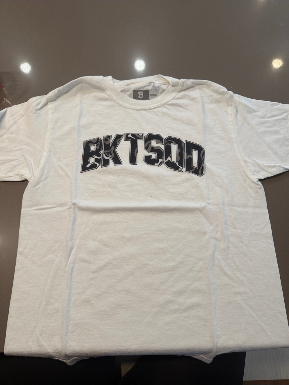 White Graphic Tee with Black Lettering